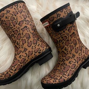 ☔️ Hunter “Leopard Print” Rain Boots